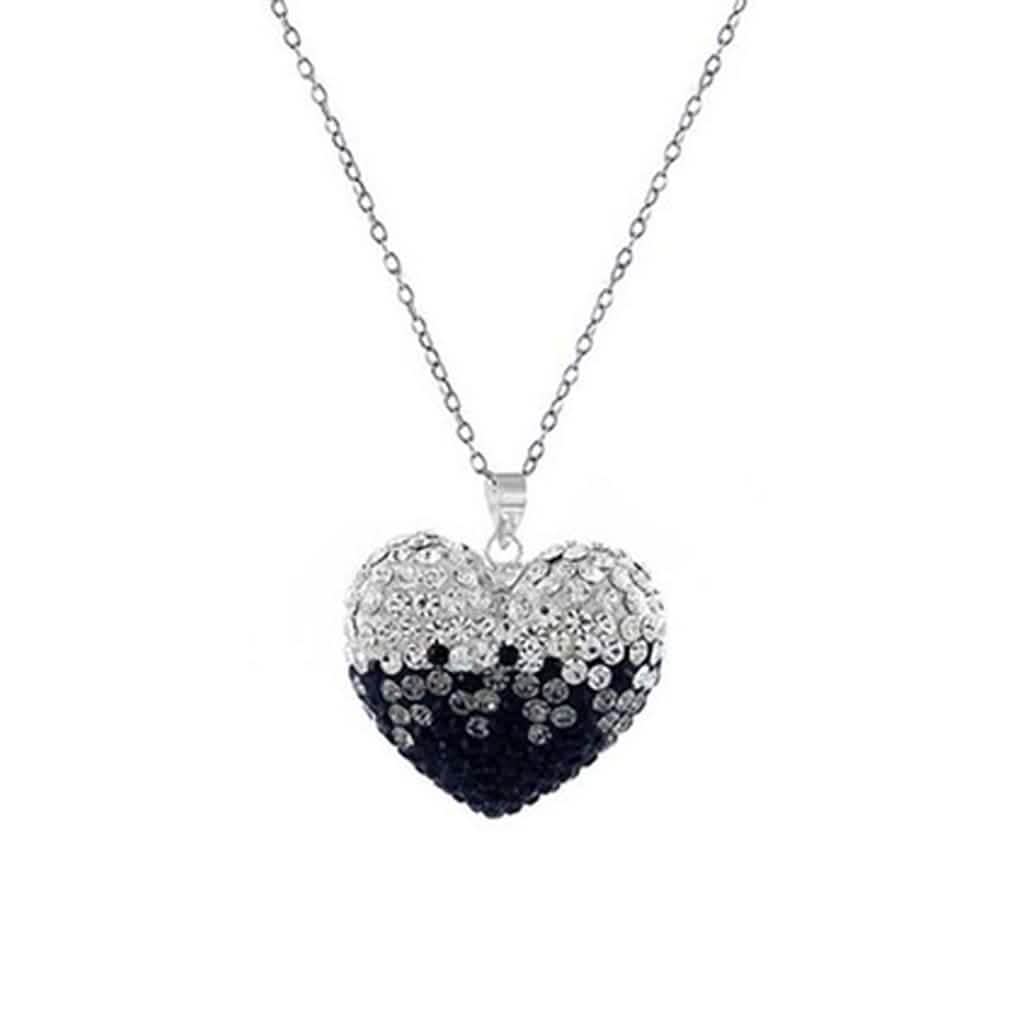 Bubble Heart Pendant in Solid Sterling Silver Made with Swarovski Elements