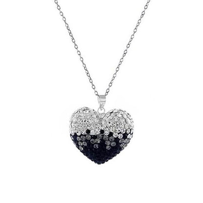 Bubble Heart Pendant in Solid Sterling Silver Made with Swarovski Elements