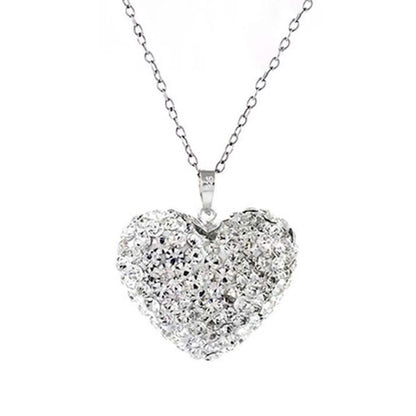 Bubble Heart Pendant in Solid Sterling Silver Made with Swarovski Elements