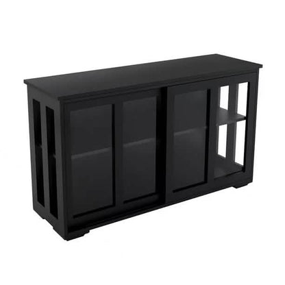 Buffet Sideboard with Sliding Glass Door and Adjustable Shelf