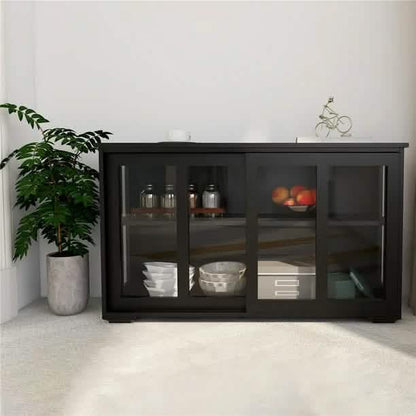 Buffet Sideboard with Sliding Glass Door and Adjustable Shelf