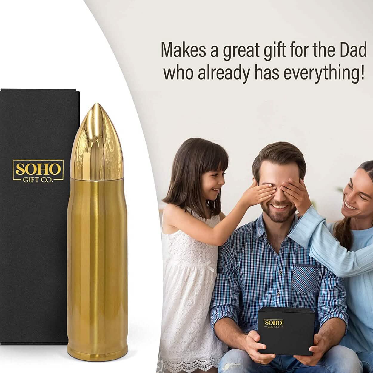 Bullet Water Bottle Gift for Dad 17 Oz