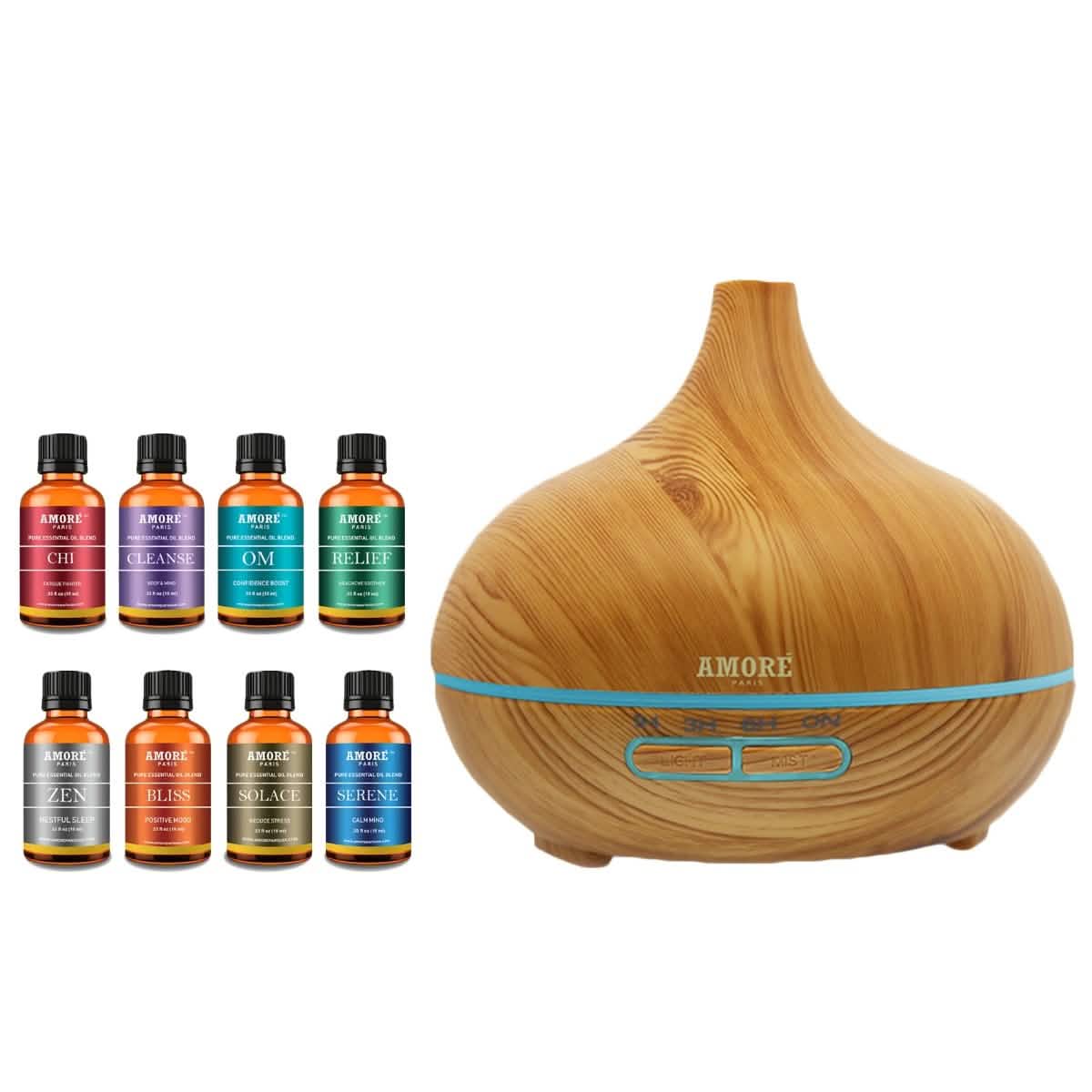 9-Pack: Ultrasonic Diffuser with Optional Essential Oil Gift Set