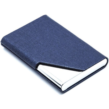 Business Name Card Holder Luxury PU Leather and Stainless Steel Multi Card Case