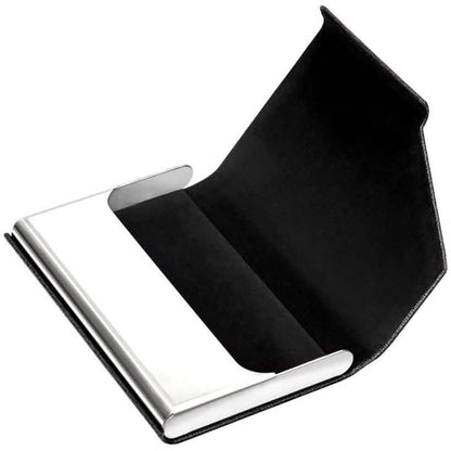 Business Name Card Holder Luxury PU Leather and Stainless Steel Multi Card Case