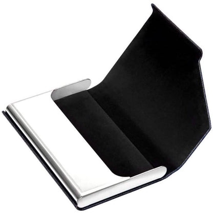 Business Name Card Holder Luxury PU Leather and Stainless Steel Multi Card Case