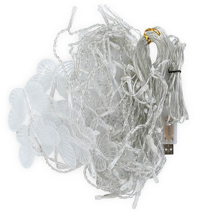 Butterfly Curtain String Lights USB Powered with 8 Modes 96 LED Remote Control