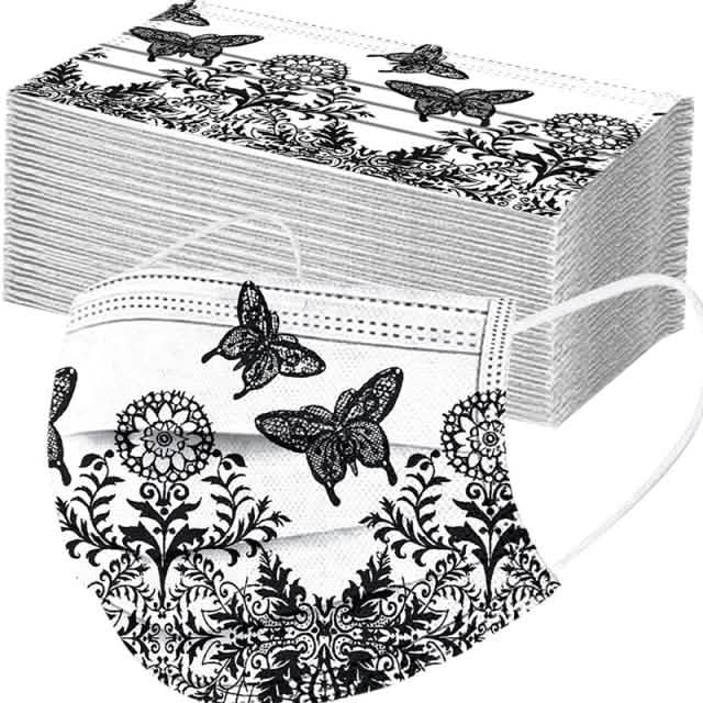 Butterfly Disposable Mask Flowers Lace