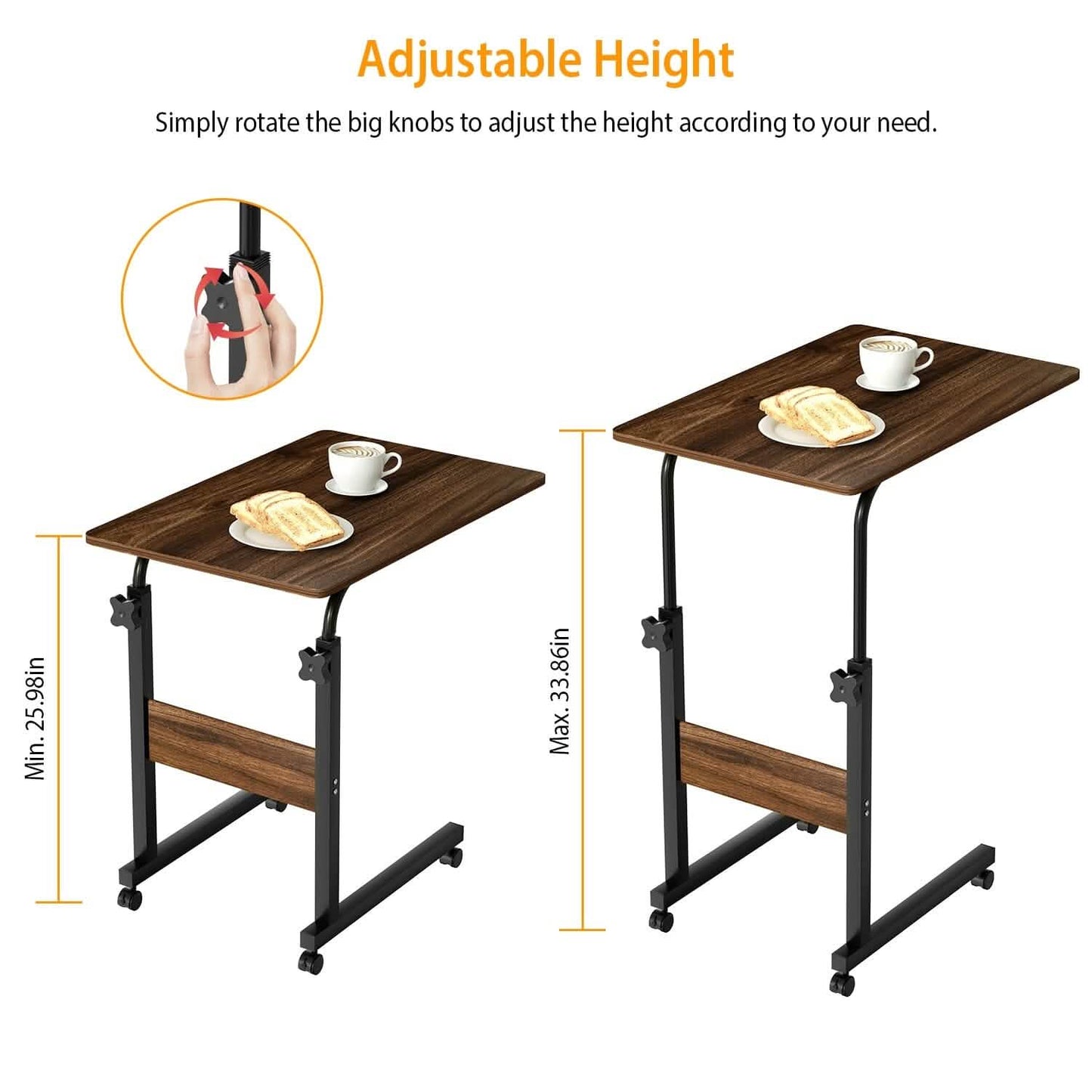 C Side Laptop Small Slim Snack Side Table