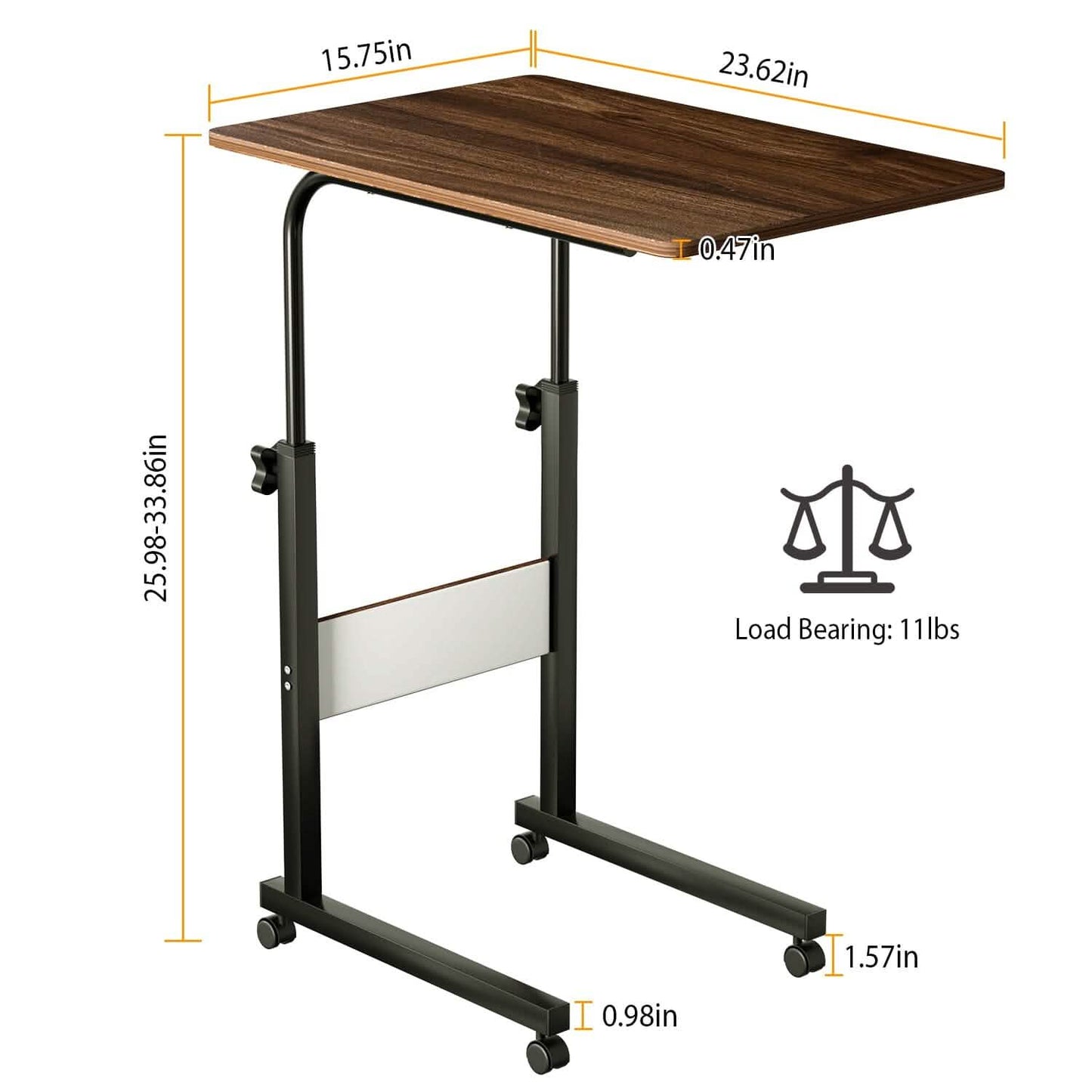 C Side Laptop Small Slim Snack Side Table