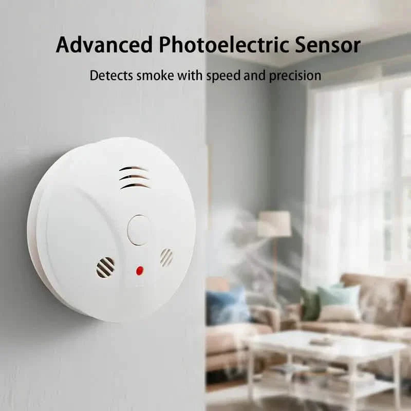 Smoke and Fire Detector Alarm – Portable Photoelectric Fire Alarm with Silence Button