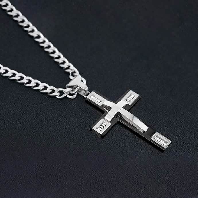Men's Cross Necklaces in Stainless Steel