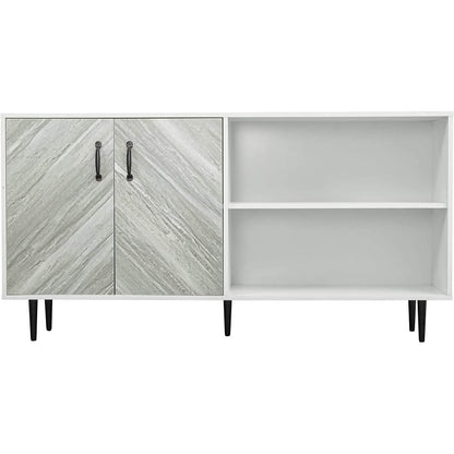 Cabinet with 2-Doors and 3-Open Shelves