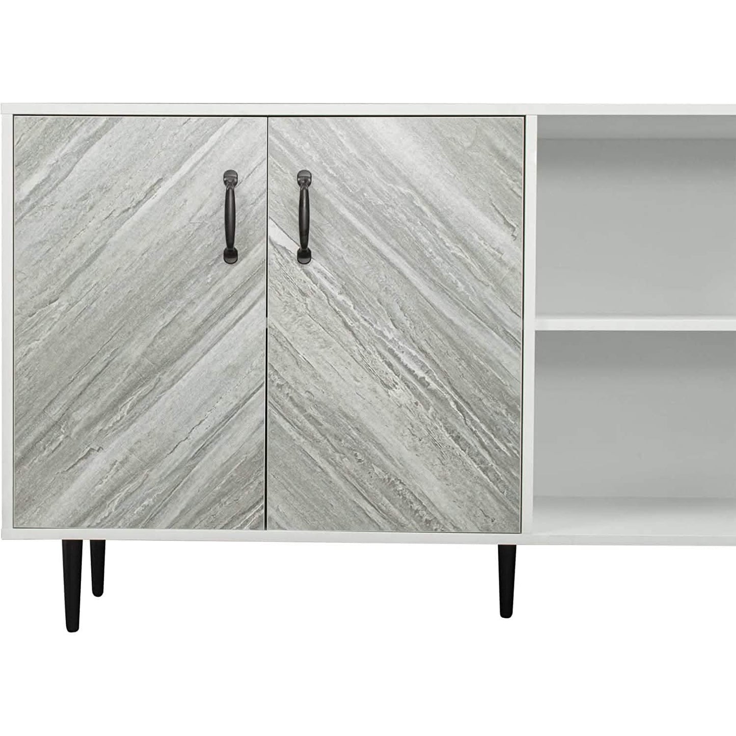 Cabinet with 2-Doors and 3-Open Shelves