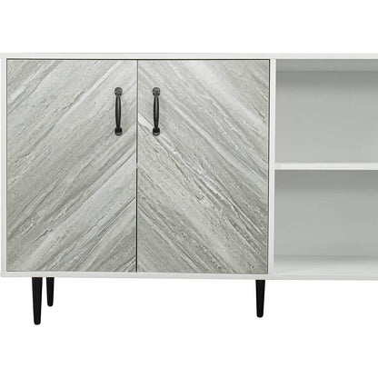 Cabinet with 2-Doors and 3-Open Shelves
