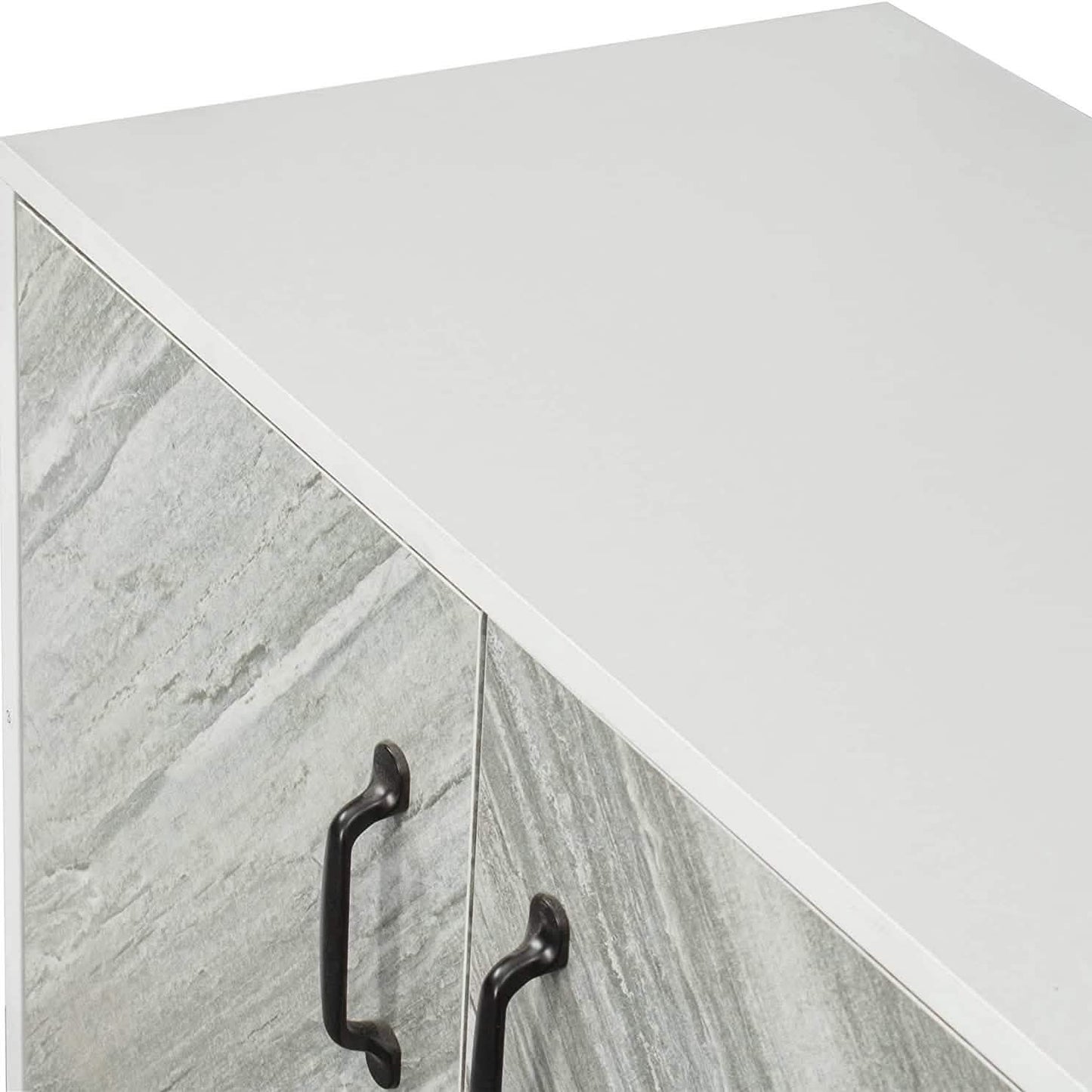 Cabinet with 2-Doors and 3-Open Shelves