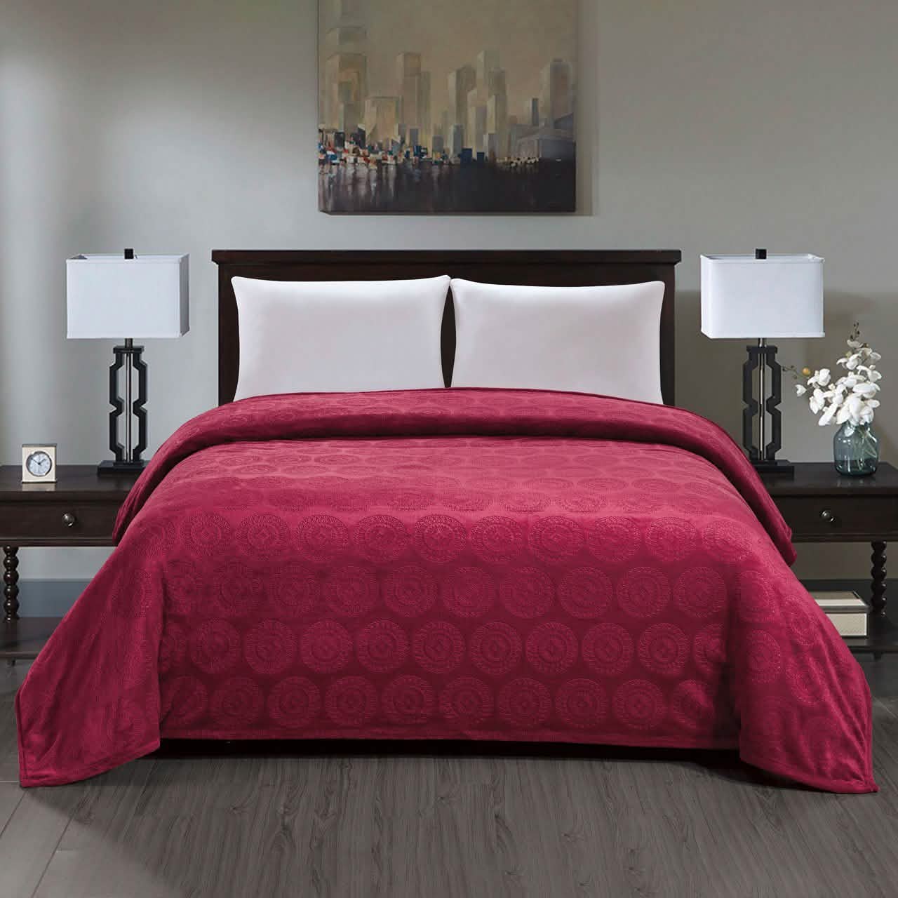 Caesar French Collection Flannel Fleece Blanket