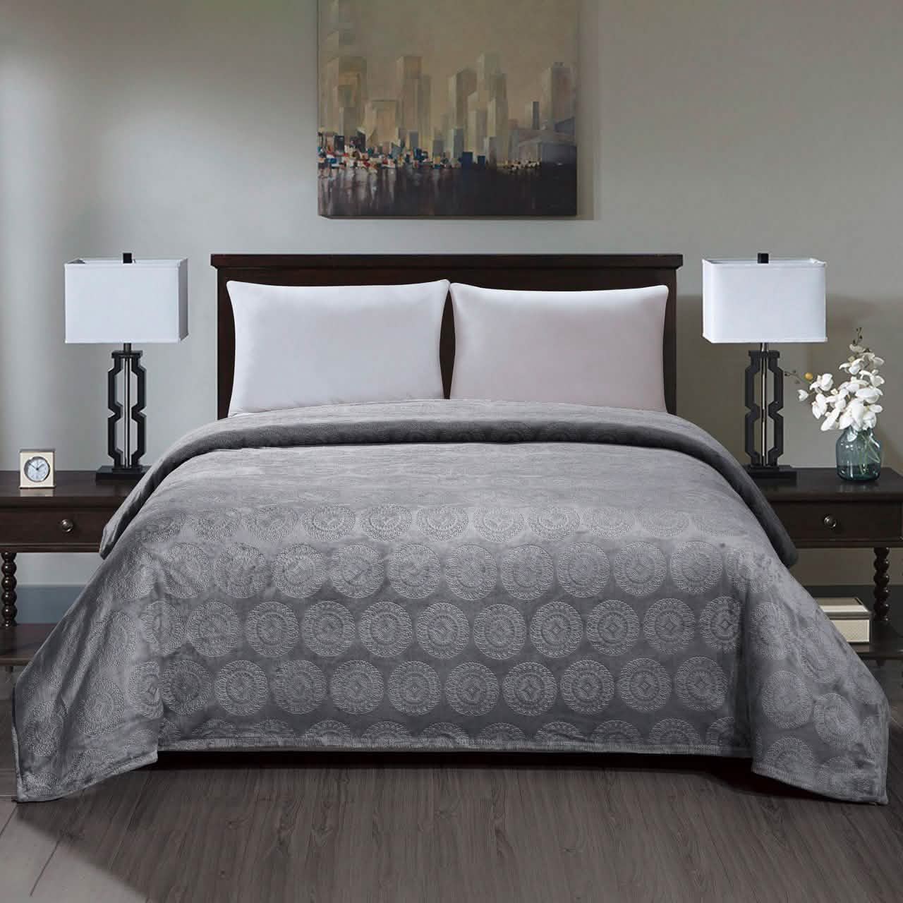 Caesar French Collection Flannel Fleece Blanket
