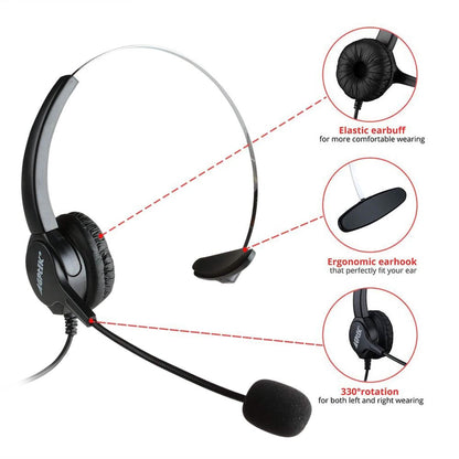 Call Center Dialpad Corded Headset Office Telephone with Corded Headset