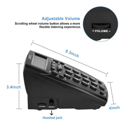 Call Center Dialpad Headset Telephone with Tone Dial Key Pad and Redial