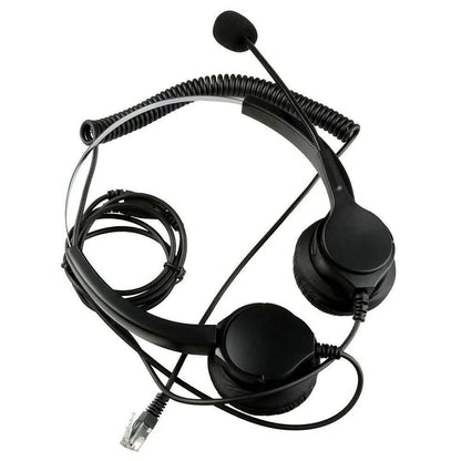 Call Center Noise Cancelling Corded Binaural Hands-free Headset with Microphone