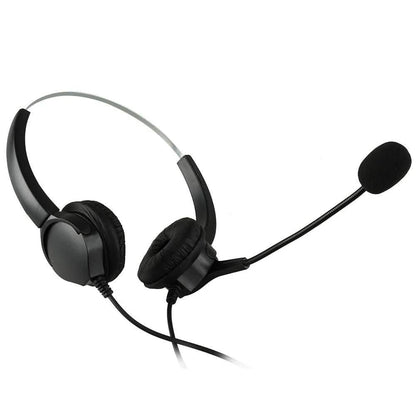 Call Center Noise Cancelling Corded Binaural Hands-free Headset with Microphone