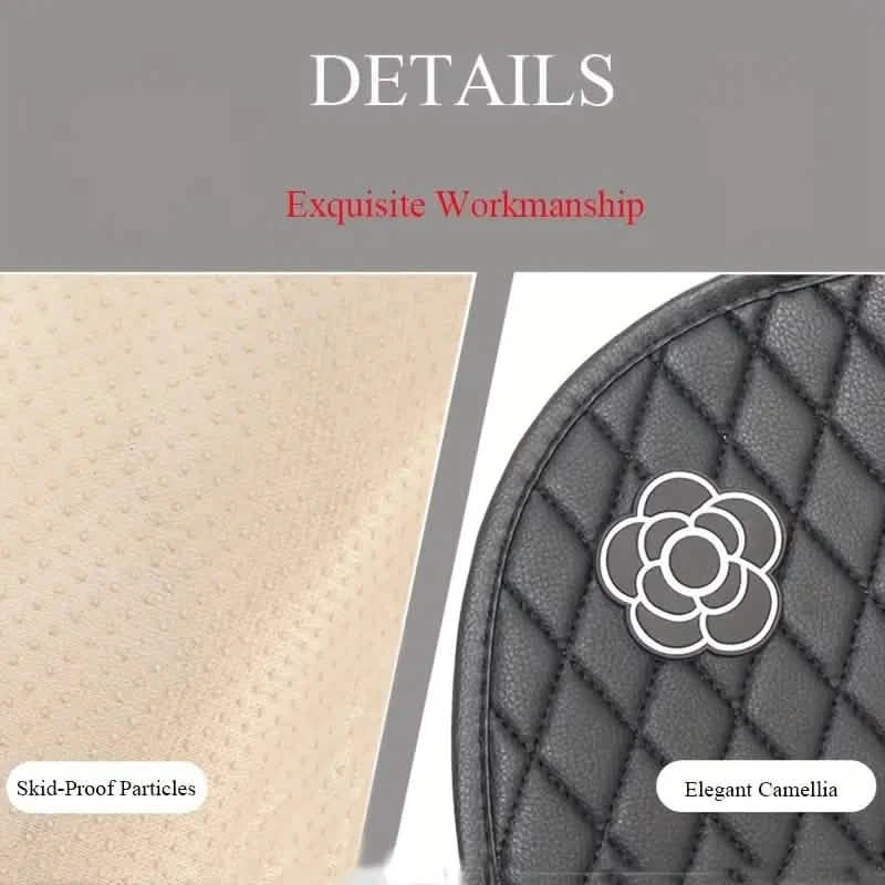 Camellia Flower Breathable Skidproof And Durable Car Seat Cushion