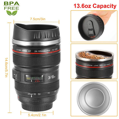 Camera Lens Coffee Mug Cup 13.6oz