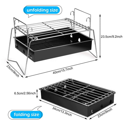 Camping Grill Barbecue Tool Folding & Lightweight Steel Mesh Portable