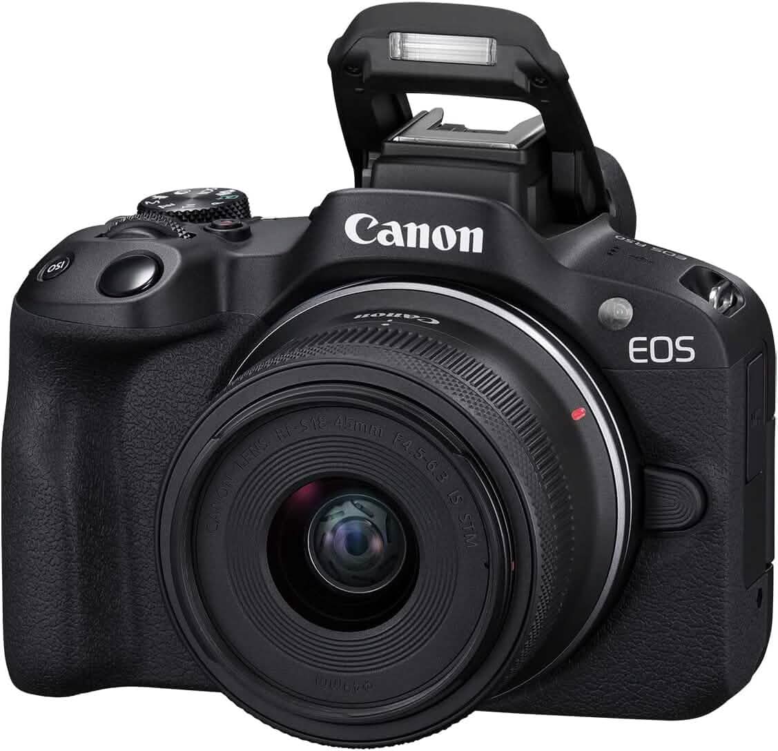 Canon EOS R50 4K Mirrorless Camera with RF-S 18-45mm f/4.5-6.3 IS STM Lens (Open-Box)