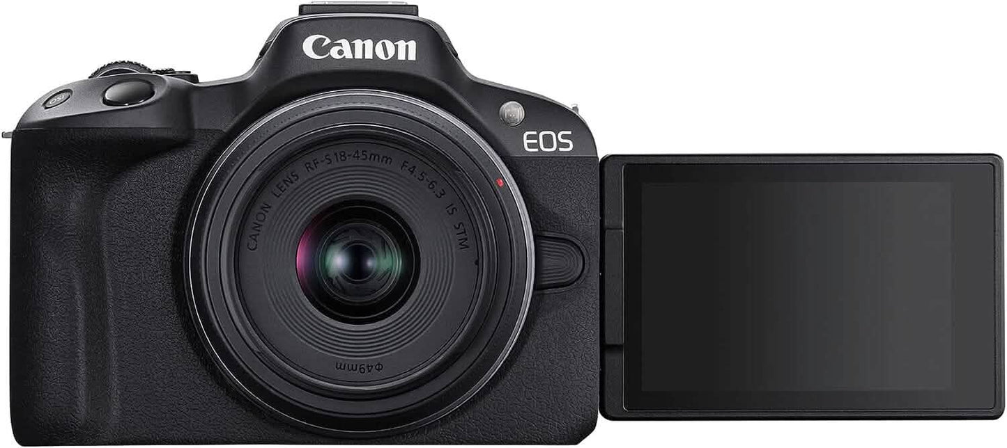 Canon EOS R50 4K Mirrorless Camera with RF-S 18-45mm f/4.5-6.3 IS STM Lens (Open-Box)