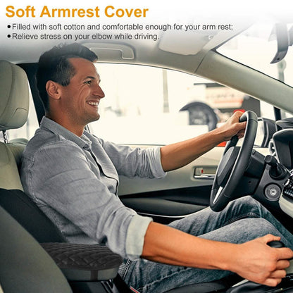 Car Armrest Pad Cover PU Leather Fit for SUV Truck Car