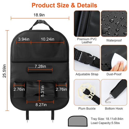Car Back Seat Organizer with Foldable Table Tray 8 Pockets