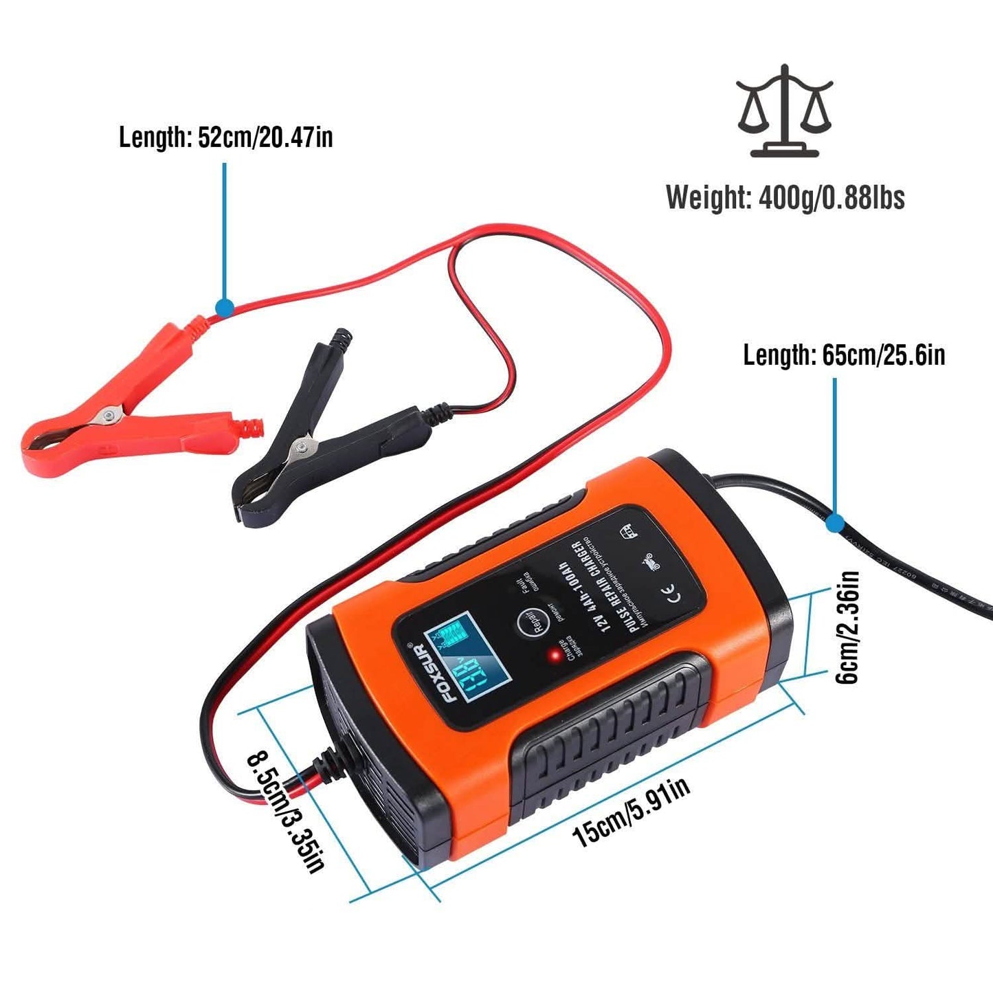 Car Battery Charger 12V 5A Recover Pulse Repair