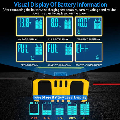 Car Battery Charger 12V/6A Smart Automatic Battery Charger Pulse Repair