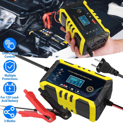 Car Battery Charger 12V/6A Smart Automatic Battery Charger Pulse Repair