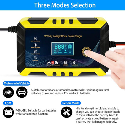Car Battery Charger 12V/6A Smart Automatic Battery Charger Pulse Repair