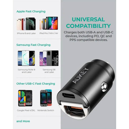 AUKEY Car Charger 30W Dual-Port