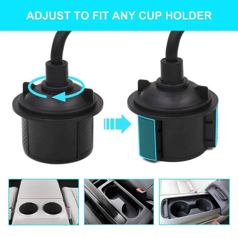 Car Cup Holder Phone Mount Adjustable Gooseneck Phone Stand