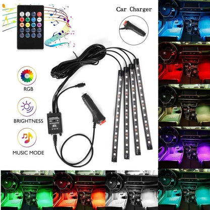 Car LED Strip Lights with Sound Active Function and Remote Controller