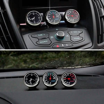 Car Mini Watch Clock Hygrometer Thermometer