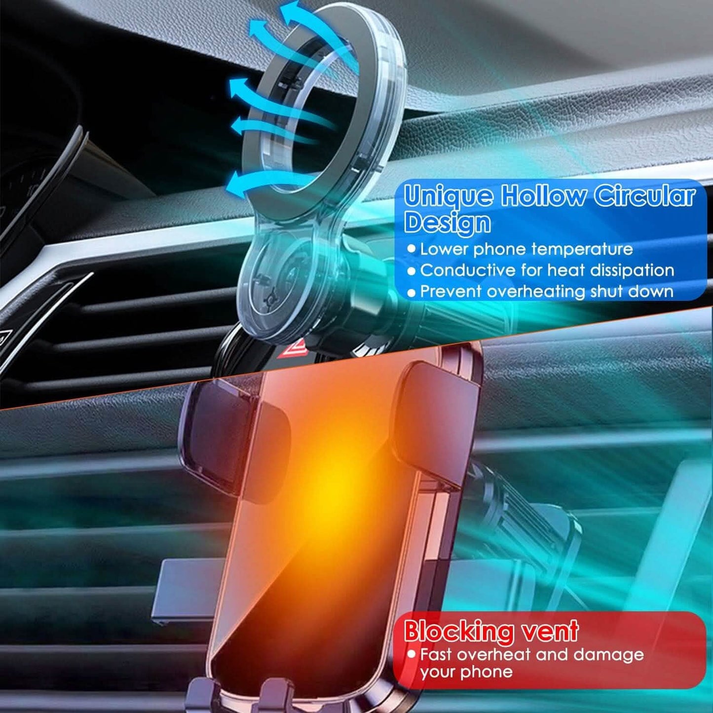 Car Mount Magnetic Phone Holder For Car 360° Rotation