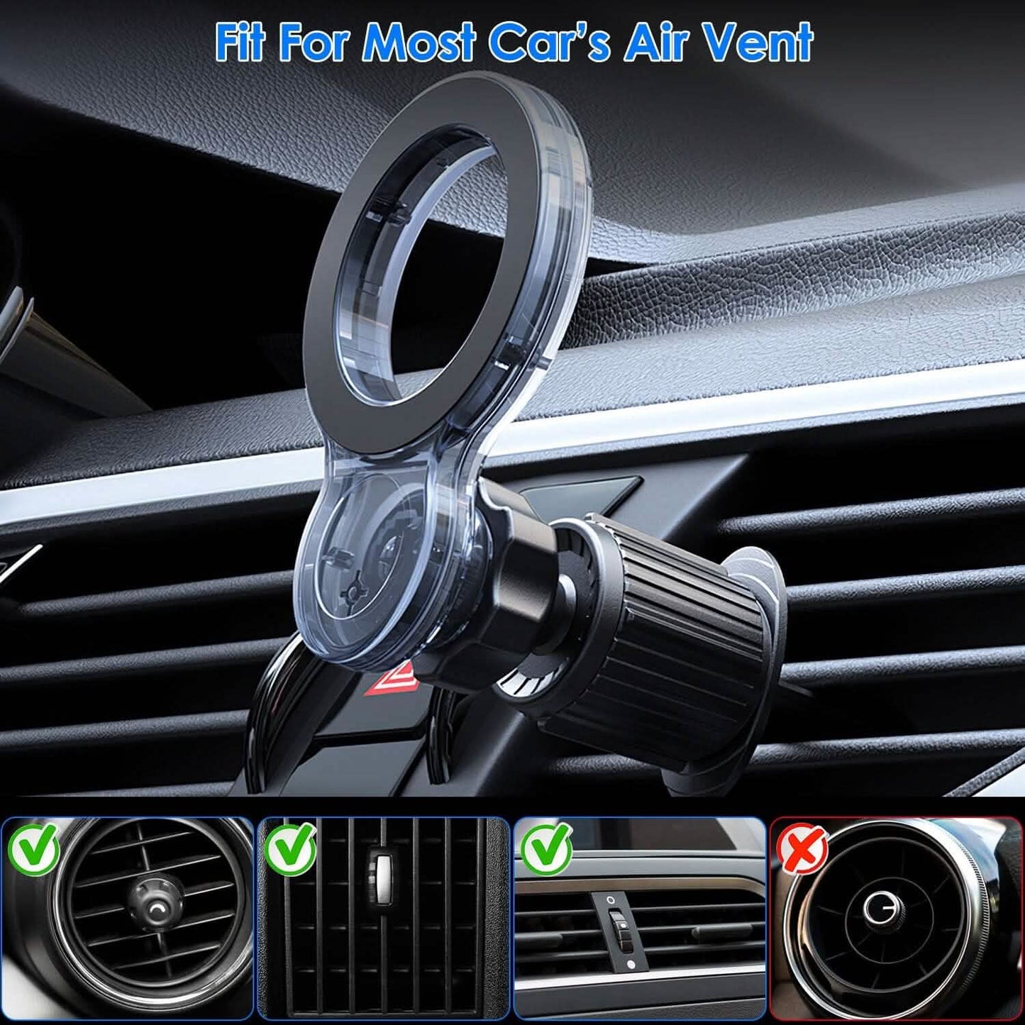 Car Mount Magnetic Phone Holder For Car 360° Rotation