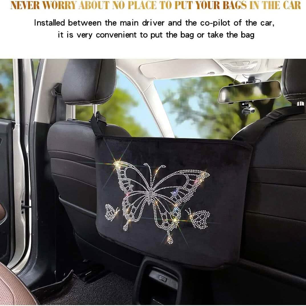 Car Net Backseat Pocket Handbag Holder and Organizer Between Seats