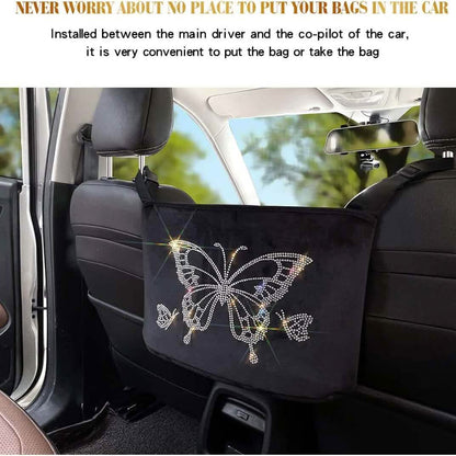 Car Net Backseat Pocket Handbag Holder and Organizer Between Seats