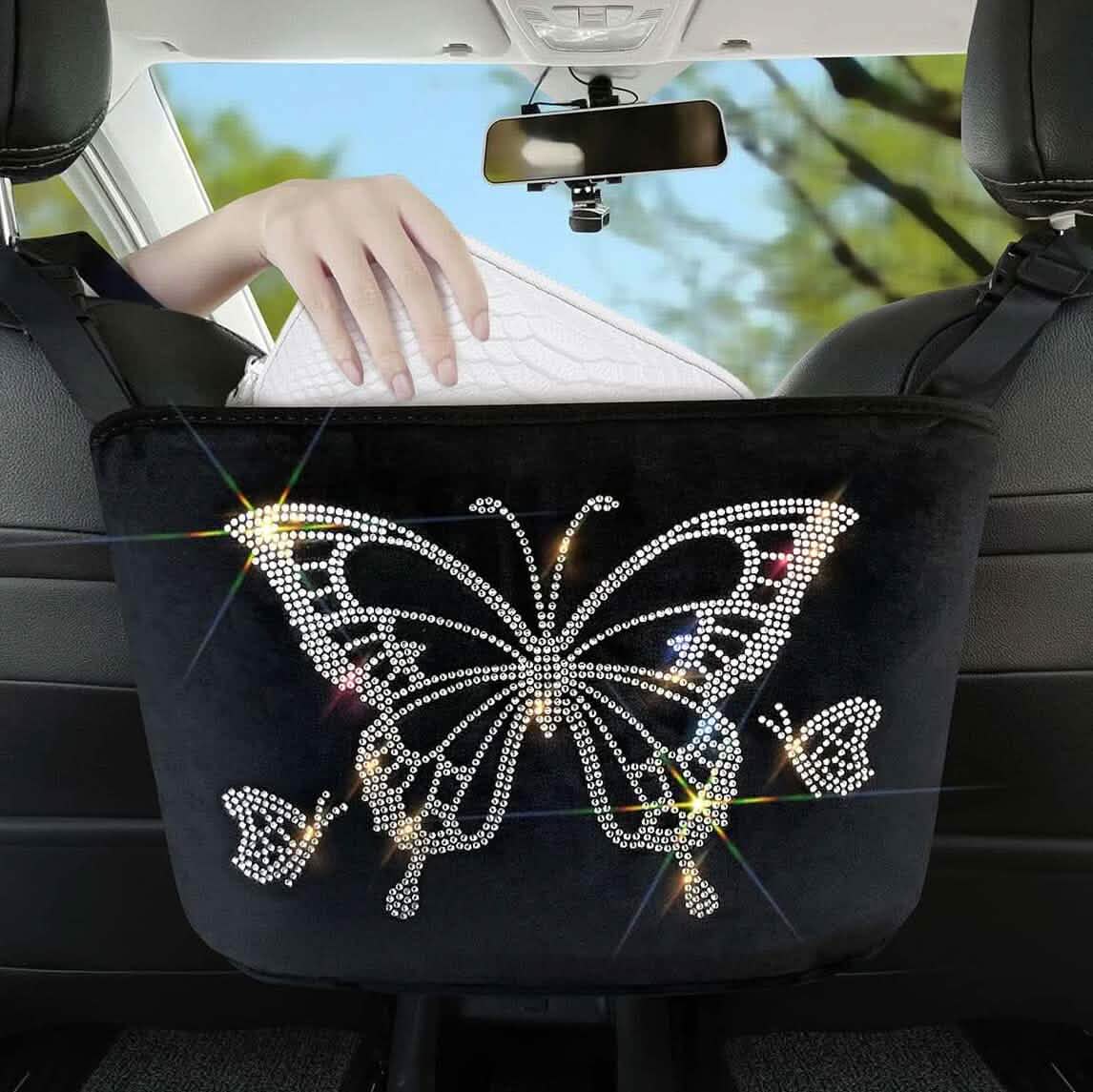 Car Net Backseat Pocket Handbag Holder and Organizer Between Seats