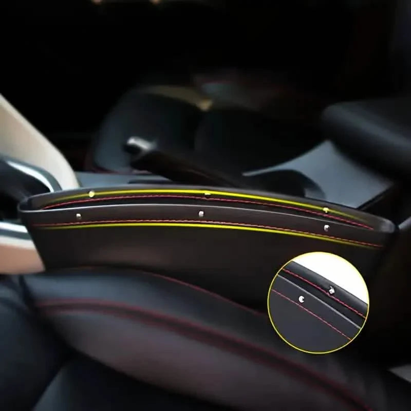 Car Organizer PU Leather Seat Slit Gap Pocket Storage