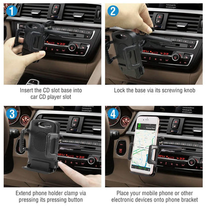 Car Phone Holder CD Slot Phone Mount 360 Rotatable
