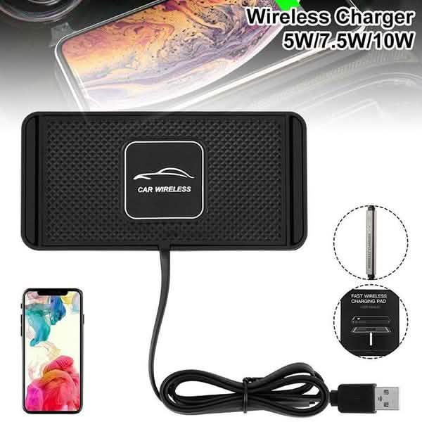 Car QI Wireless Phone Charger Non Slip Pad Mat Fast Charging
