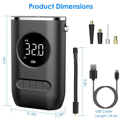 Car Tire Inflator Pump Portable 150 PSI with LED Light